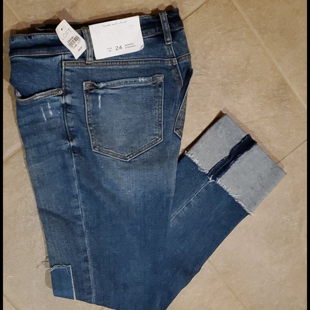 NWTS LOFT Distressed Jeans, sz 24